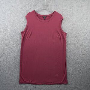 Eileen Fisher Sleeveless Tunic Tank Top Viscose Lycra Spandex Maroon Red 1X XL